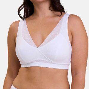 Sans Complex – 77SAE02 Reveuse Wirefree Sleep Bra with organic Cotton – White only