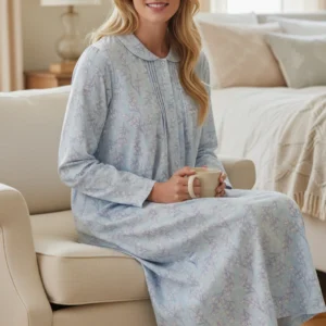 Givoni Jamie Mid-Length Collared Flanelette Nightie