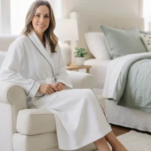 Givoni Luxurious Mid-Length White Jacquard Robe